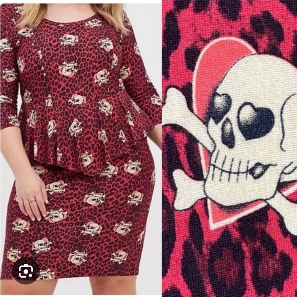 Torrid size 1 skull leopard dress